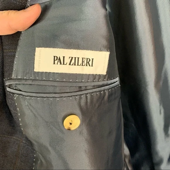 Pal Zileri Plaid 100% Wool Blazer 48R